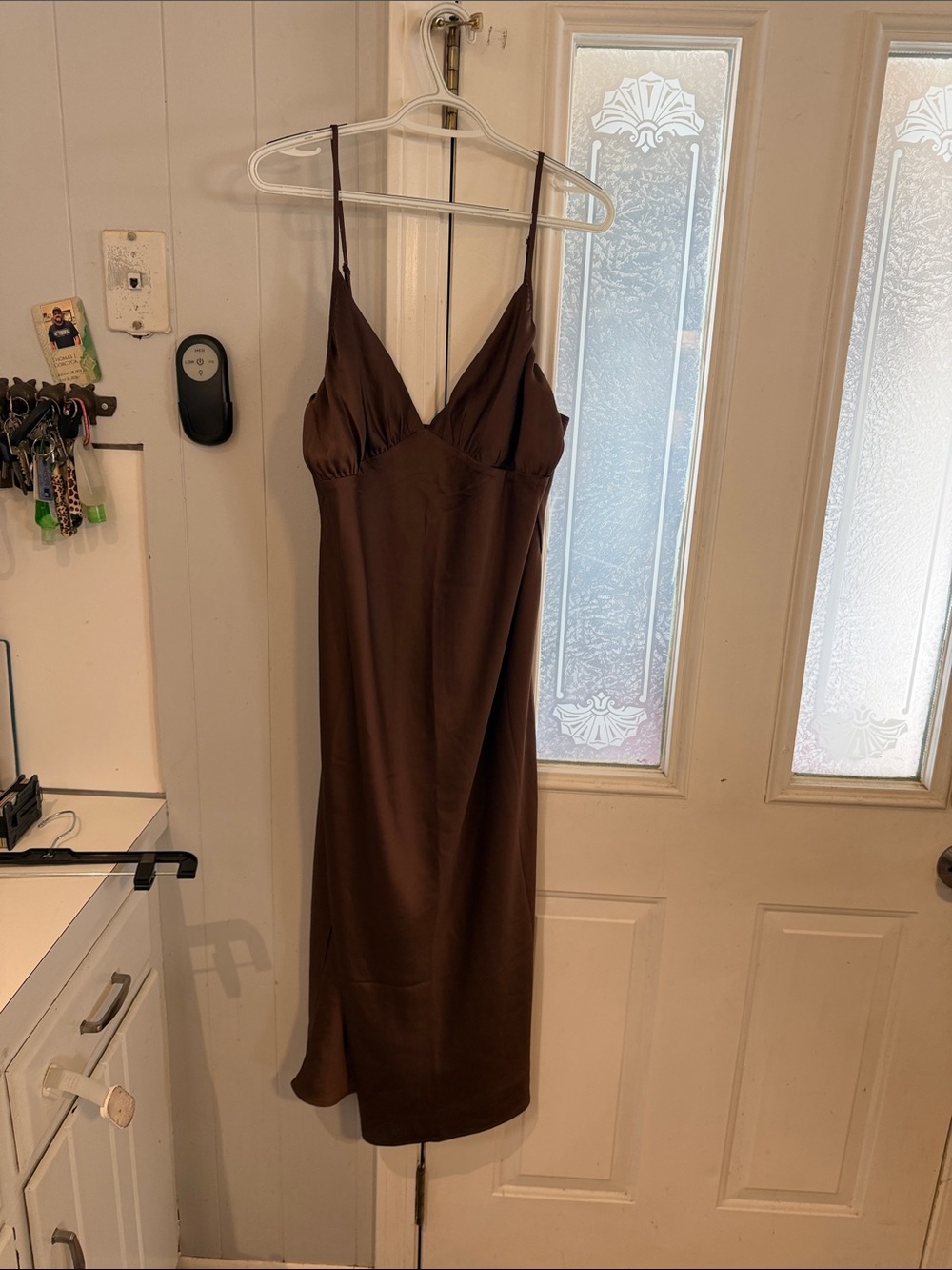 Abercrombie & Fitch Chocolate Brown Slip Midi Dress